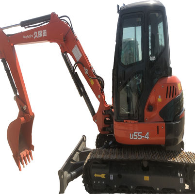 Mini excavadora de segunda mano de 5,5 toneladas Kubota U55 Excavadora usada con válvula hidráulica original