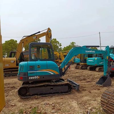 6T Usado hacia el sol SWE60E Excavadora hidráulica de rastreo retroexcavadora mini excavadora con 0.5M3 cubo