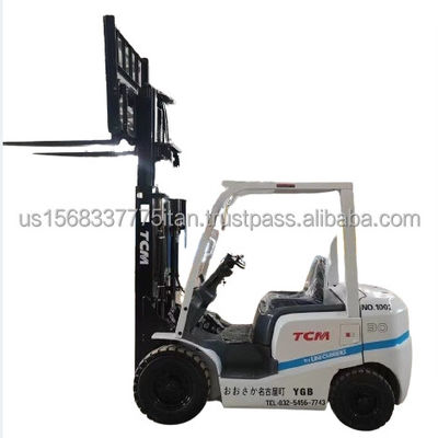 Japón TCM YGB 3 toneladas carretilla elevadora de segunda mano con 45kw de potencia y 0-2000 horas de trabajo