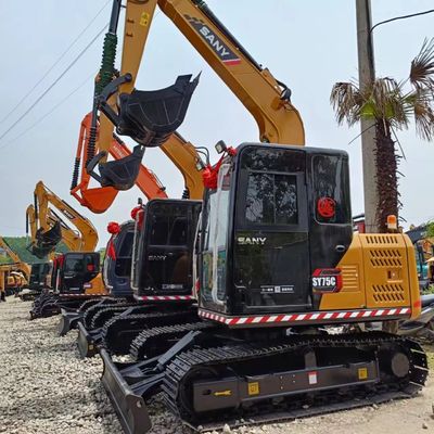 Excelente excavadora Sany SY75C Pro SY75 con capacidad de cubo de 0.32M3 y horas bajas