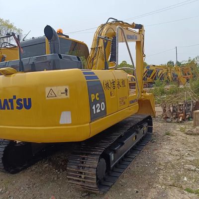 Excavadora PC120 de Komatsu usada con válvula hidráulica original y peso de operación de 13 toneladas
