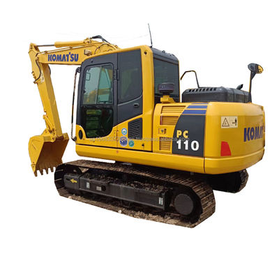 Excavadora de excavadora hidráulica Komatsu PC110 usada de 11 toneladas con y capacidad de cubo de 0,48M3