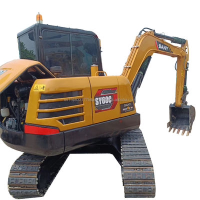 Excavadora Sany usada de 7 toneladas con cilindro hidráulico original de 0.28M3 de capacidad de cubo