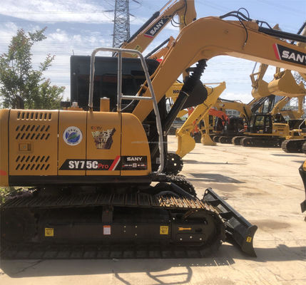 SANY SY75C Pro Excavadora de segunda mano Máquina de construcción hidráulica de gran rendimiento