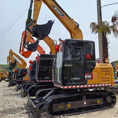 Excavadora SANY SY75C en excelentes condiciones de trabajo con construcción duradera