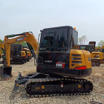 Excavadora pequeña de 6 toneladas Sany Usada SY60C SY75C Año chino 2016 Horario de trabajo 0-2000
