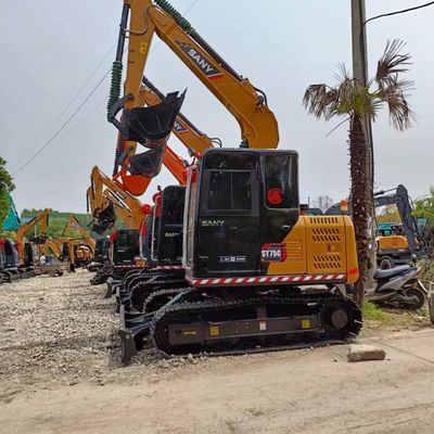 Sany SY75C Pro Excavadora usada con excelente peso de operación y bomba hidráulica original