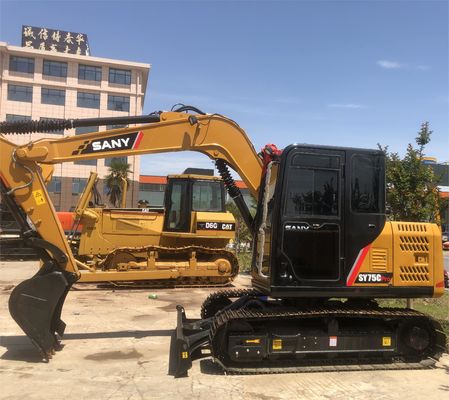 SANY SY75C Pro Excavadora 7 toneladas Peso de funcionamiento Bomba hidráulica original y unidad usada