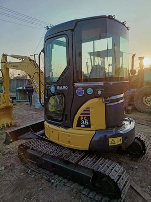 0.2M3 Capacidad de cubo Excavadora Komatsu PC35 Mini utilizada desde 2016 para la construcción