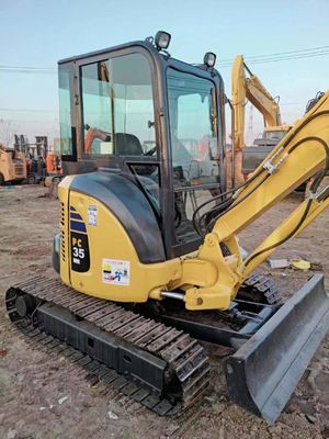 0.2M3 Capacidad de cubo Excavadora Komatsu PC35 Mini utilizada desde 2016 para la construcción